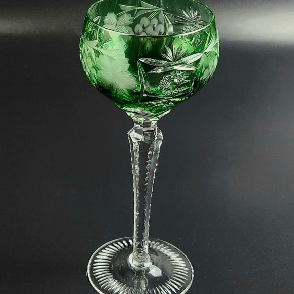 Vintage Green Tall Hock Wine Traube by NACHTMANN - 8 1/4" Tall
